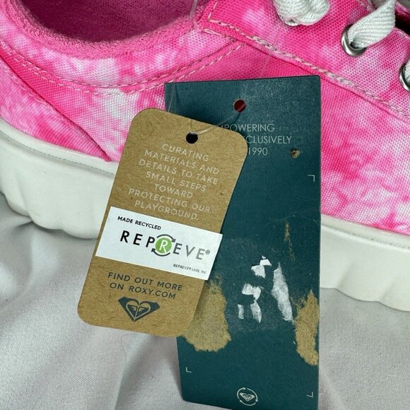 Roxy Sheilahh Women's Sneaker Pink Canvas Tie Dye Platform Sole Size 9 - Picture 3 of 9